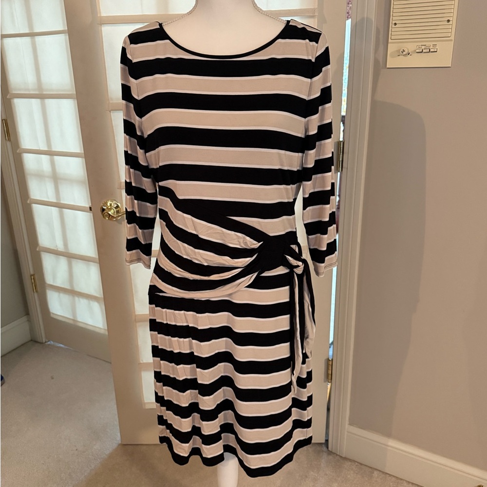 WHBM Black and White Striped Dress size 14